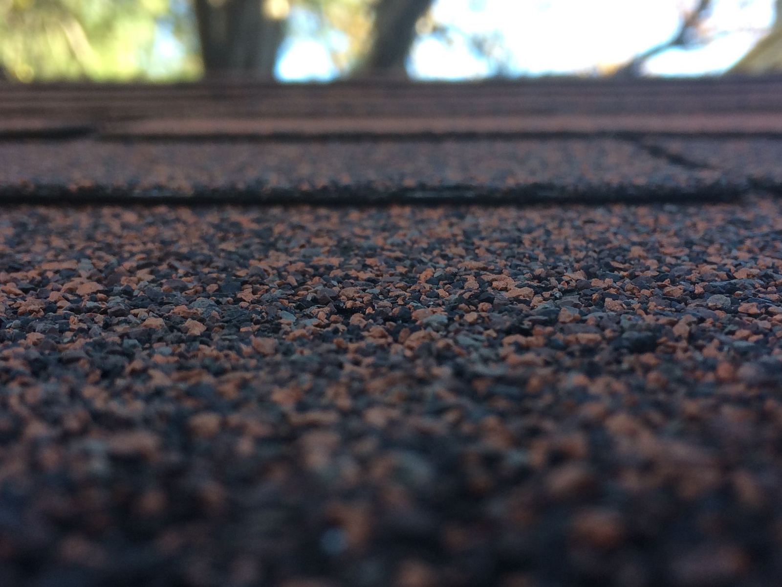 Close-up of premium asphalt roofing shingles